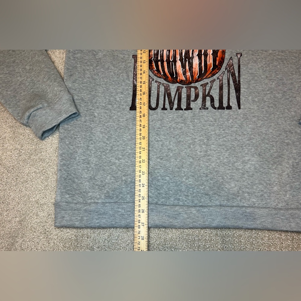 Howdy Pumpkin Western Halloween Sweatshirt Womens XL Gray Crew Neck - Picture 5 of 8